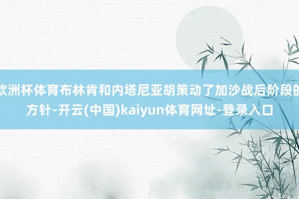 欧洲杯体育布林肯和内塔尼亚胡策动了加沙战后阶段的方针-开云(中国)kaiyun体育网址-登录入口