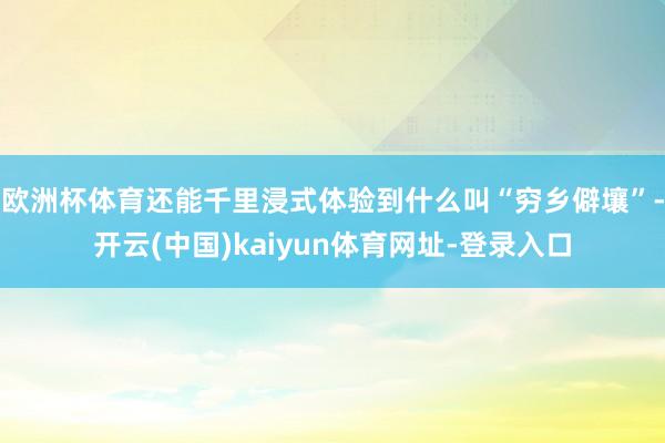欧洲杯体育还能千里浸式体验到什么叫“穷乡僻壤”-开云(中国)kaiyun体育网址-登录入口